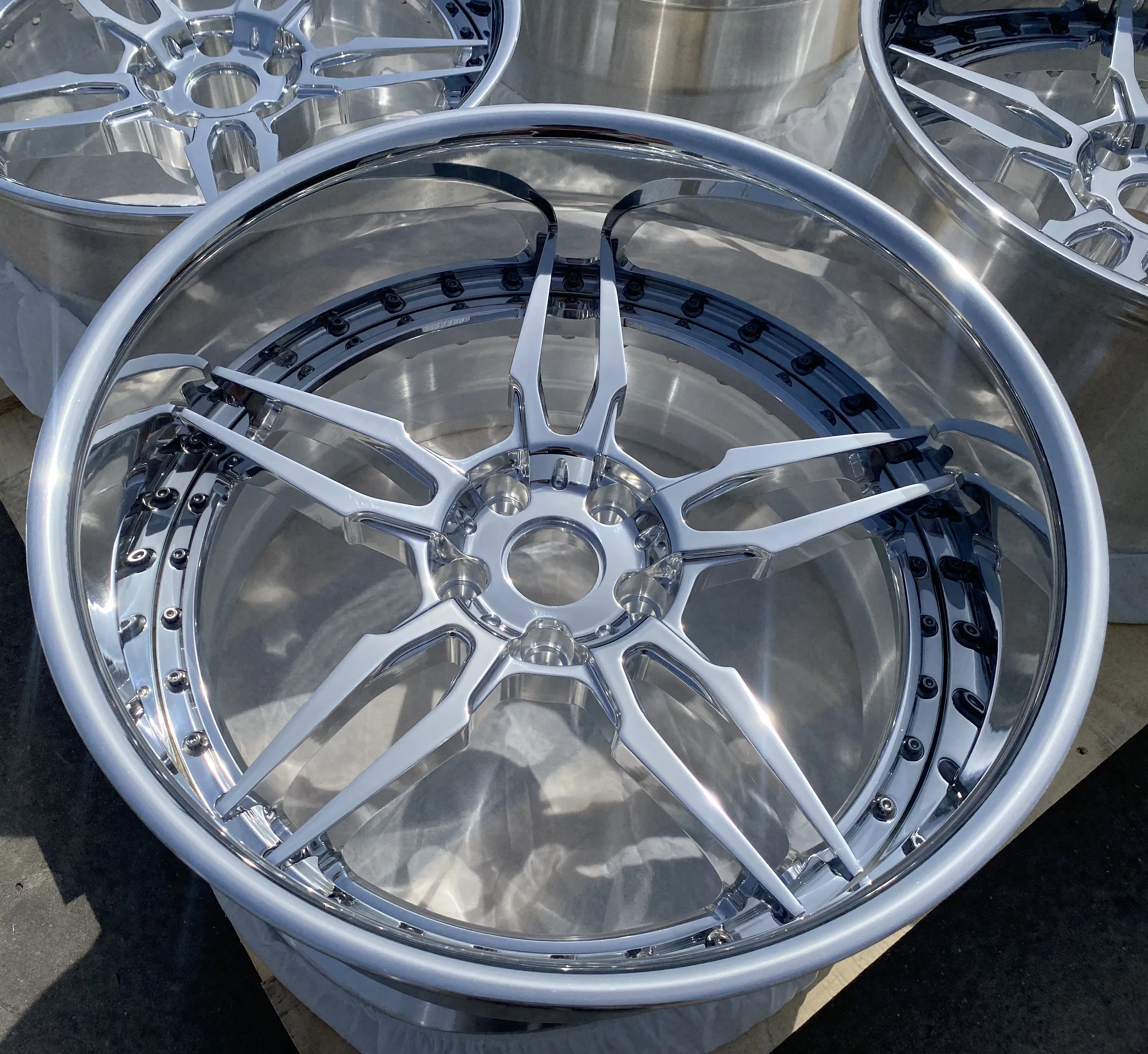 GVICHN 2 piece polished deep dish rim aluminum alloy forged wheels 16 17 18 19 20 21 22 23 24 inch 5x112 5x114.3 5x120