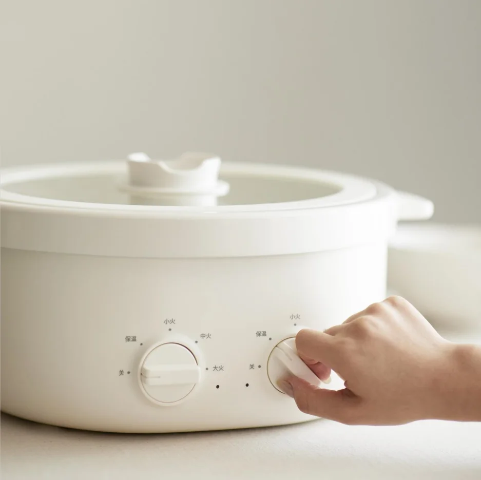 Hotpot Elettrico Con 2 Regolatori Di Temperatura - Pentola Shabu Shabu - 2200W - Colore Oro - Foto 4