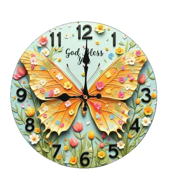 Modern Silent Wooden Wall Clock Single Face New Fashion Decorative Clock for Living Room Factory Wholesale Cross-Border Creative