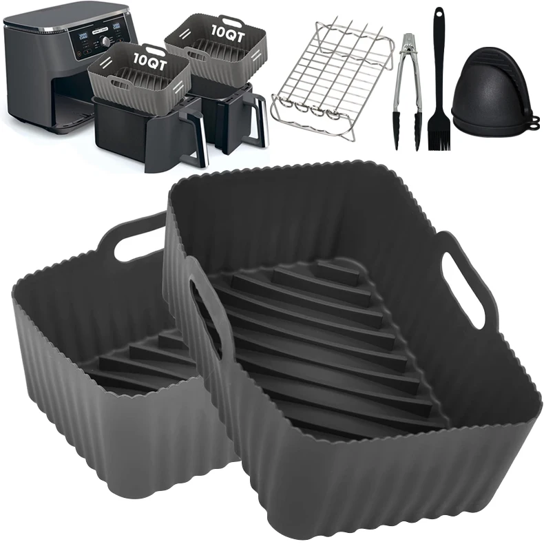 Factory 2 Pack Silicone Air Fryer Basket Liners Reusable Nonstick Pot