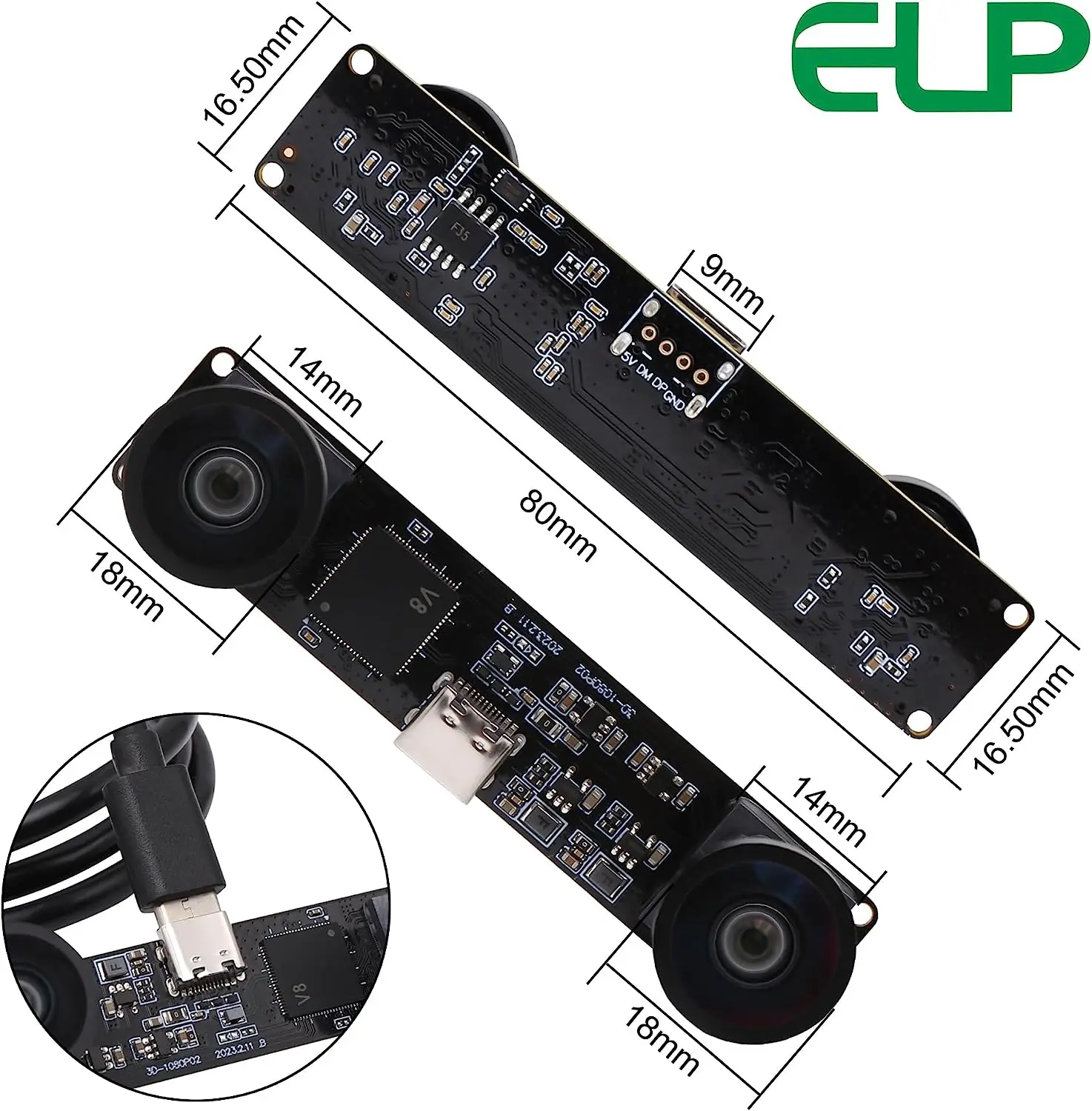 ELP Synchronization Dual Undistortion Lens Usb Camera Module Lens MJPEG 60fps 2560x960 Ov9750 Cmos Stereo Webcam Hd For 3d Vr Camera P 286