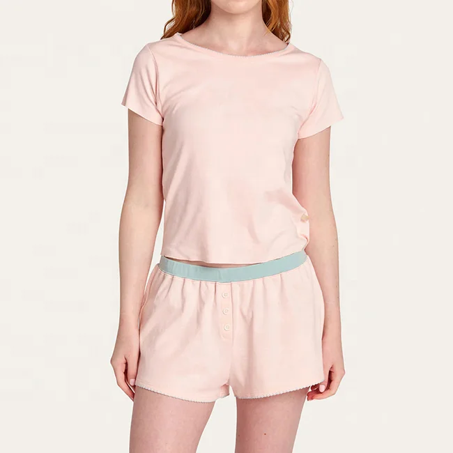 Wholesale Custom Summer Piece Ladies Pajamas Women's Cotton