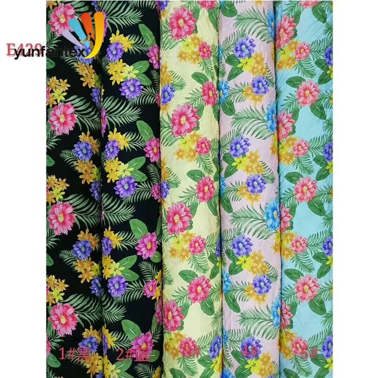 
2019 оптовая продажа, дешевая 100% вискозная ткань из спандекса с принтом для женской одежды 