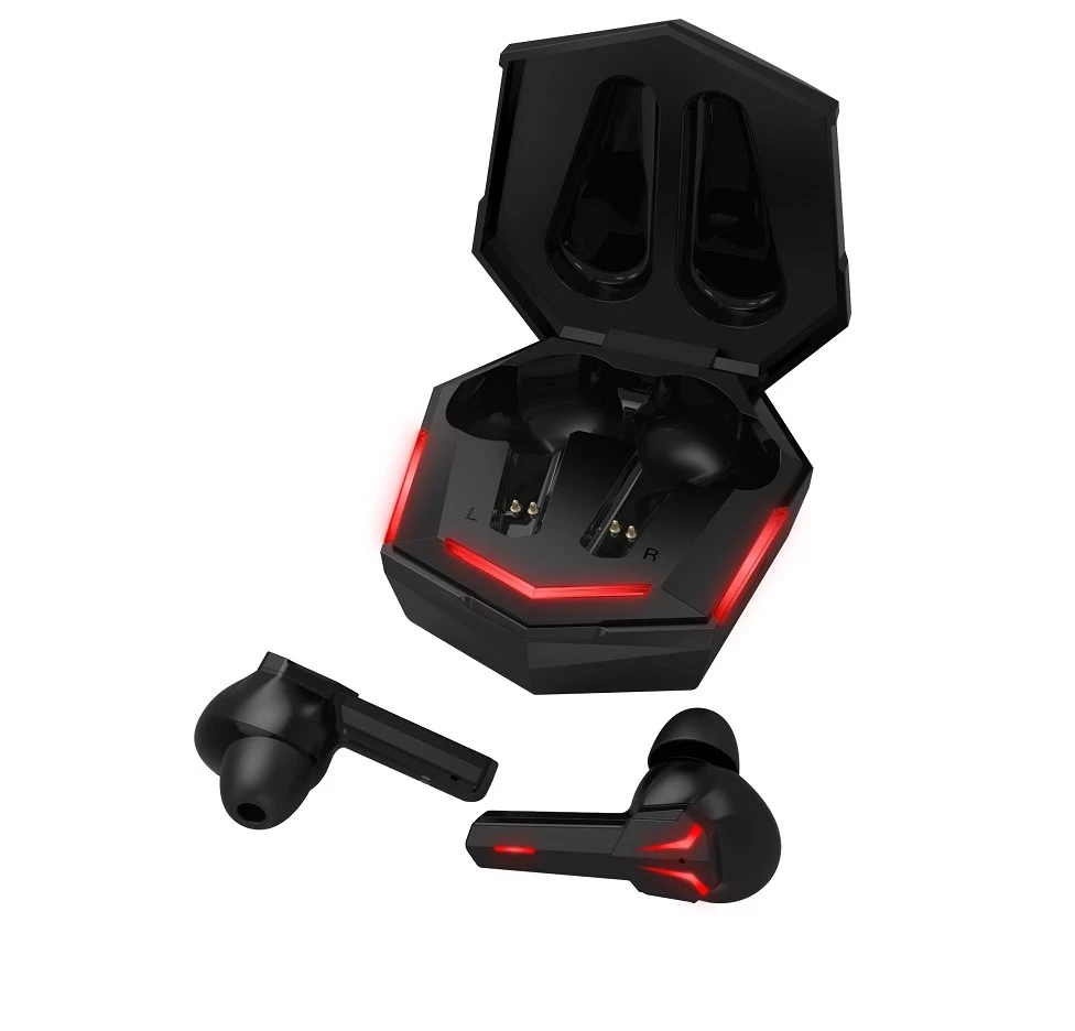 TWS Low latency Gaming Wireless Bluetooth Earbuds Earphone with Microphone and LED Light