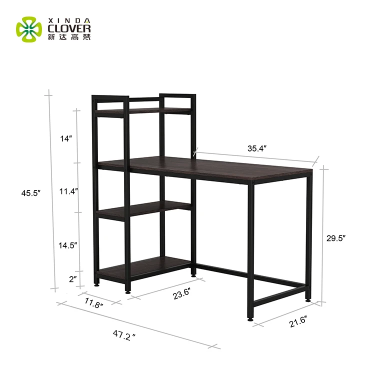 korean style computer desk with shelf wooden writing  desk study table