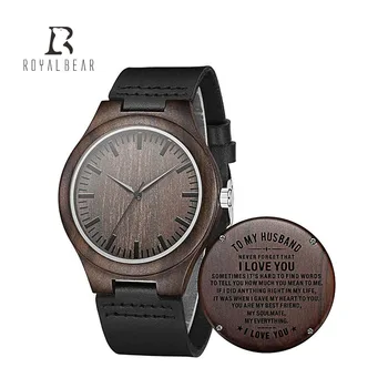 Custom Logo Personalized gift wooden watches quartz bamboo man wrist wood watch for men and women