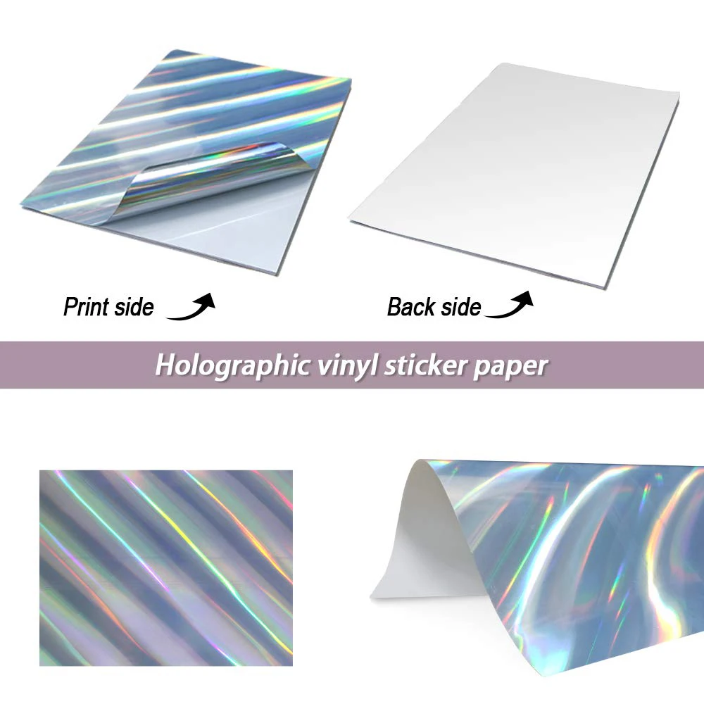 Printable Vinyl Sticker Paper Holographic Waterproof Decal Paper Self
