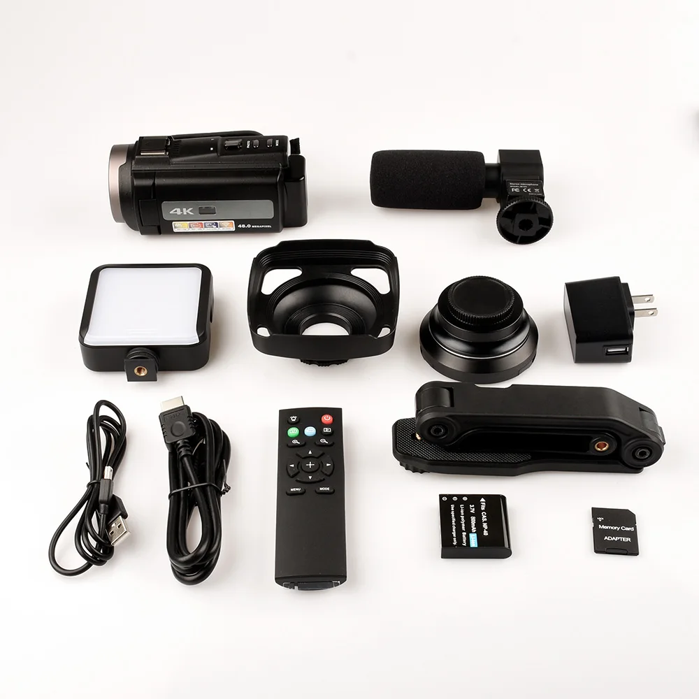 Professional 4K 48MP Camera Video De Video Camcorder for Beginners  Featuring Recording Nightshot MicroSD Media Types