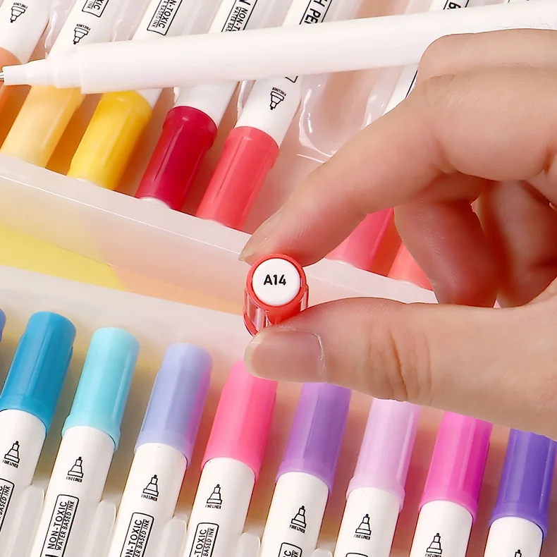 Ручка-кисть для рисования на заказ Акварельная Кисть двусторонняя маркерная ручка