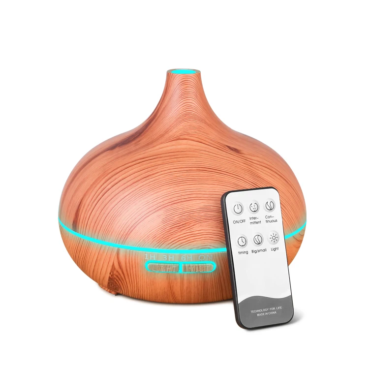 500ml Wood Grain Air Humidifier Essential Oil Diffuser Electric Ultrasonic Cool Mist Maker for Home Remote Control