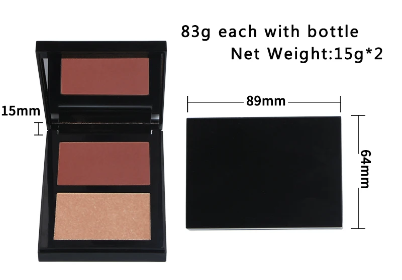 Low Moq square Blush Shimmer Blusher Powder Unbranded Makeup Blusher Private Label