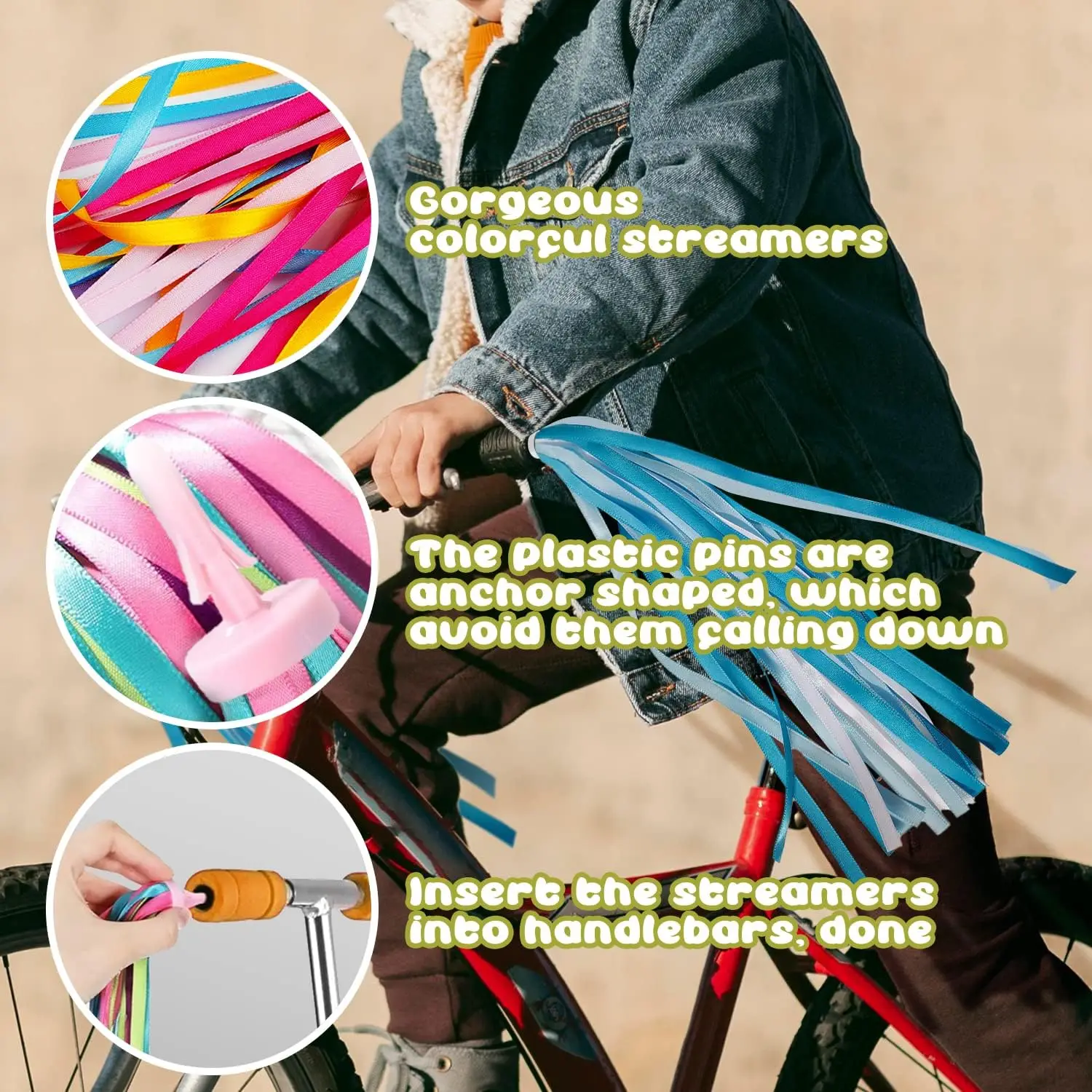 Scooter Ribbons Kids Bicycle Tassel Ribbon Children Scooter Handlebar Streamers Bicycle ...