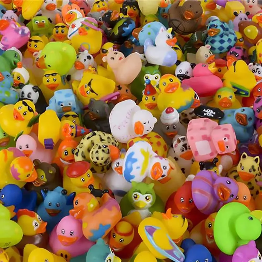 Promotional Unicorn Small Yellow PVC Rubber Ducks Race Assorted Bulk Float Bath Toys Squeaky Cow Boy Police Plastic Bathroom