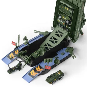 Multifunctional Interactive 2 in 1 Green Storage Deformation tank Launch Missiles with Sound and Light Randomly Equipped with 3c