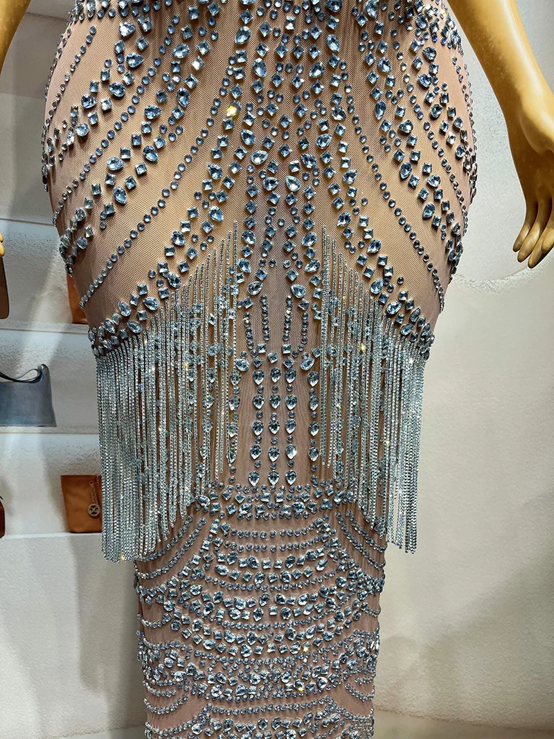 party diamond dress Premium Diamond Mini Dress Silver Rhinestone Party Dress for Women ON FAME
