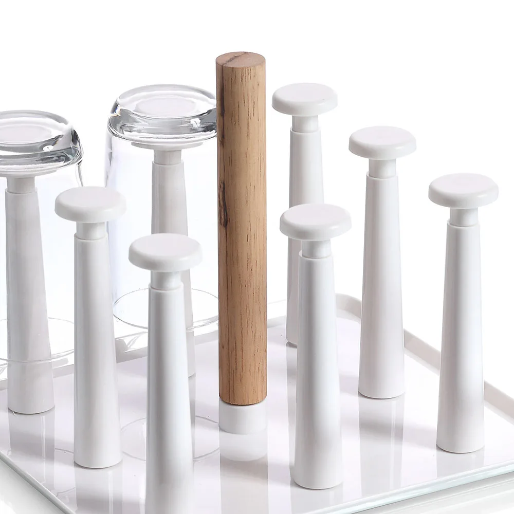 Creative Simple Plastic High Quality Kitchen Storage Tray Wall Mounted Single Tier Drip Cup Plate Holder European Style Durable