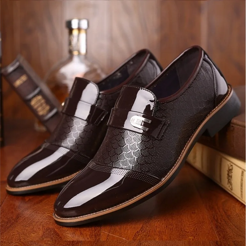 Embossed Upper Men's Business Dress Shoes Office Walking Loafers Oxford ...