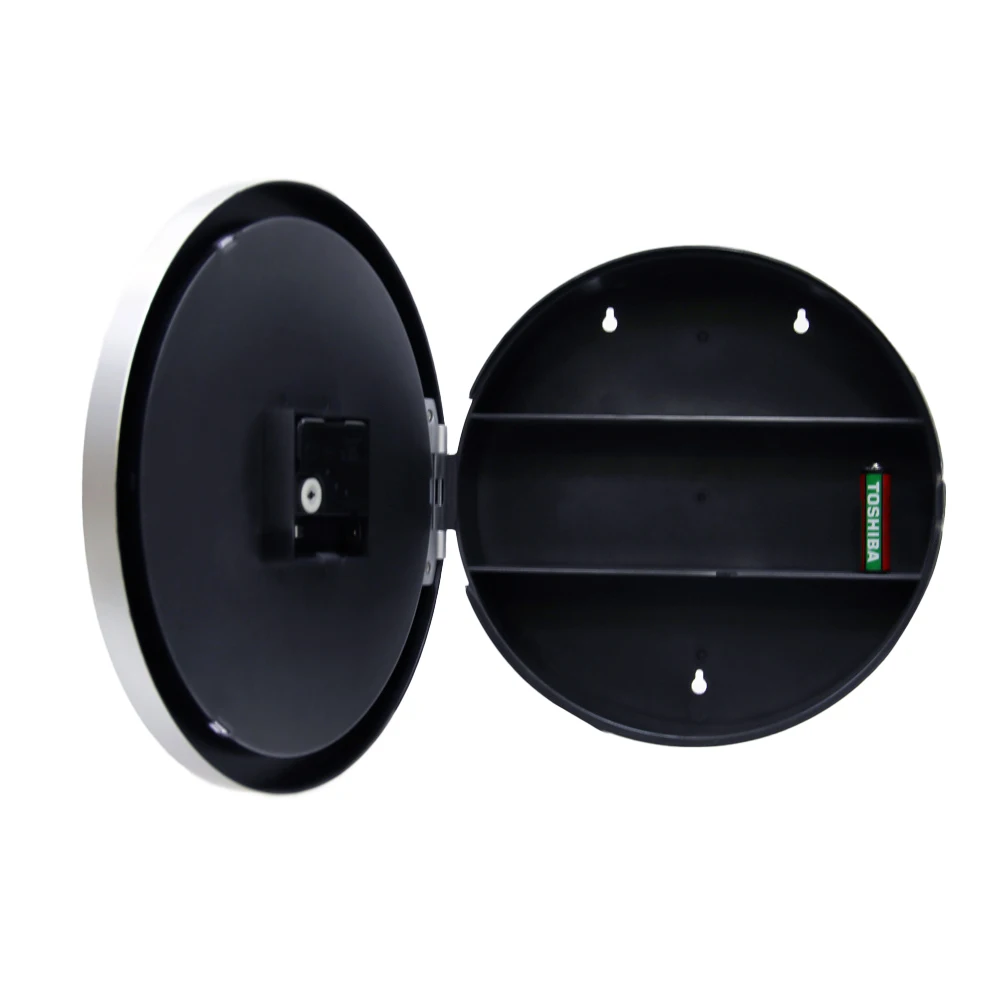 Working Wall Clock With Hidden Storage Space Three Compartment Shelf ...