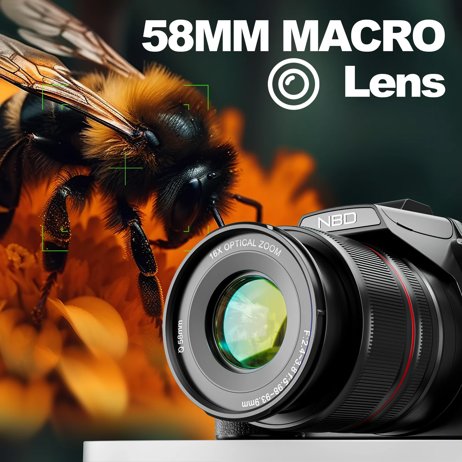 NBD S210 Mirrorless 5K Video Camera with 64MP, 16x Optical Zoom 
