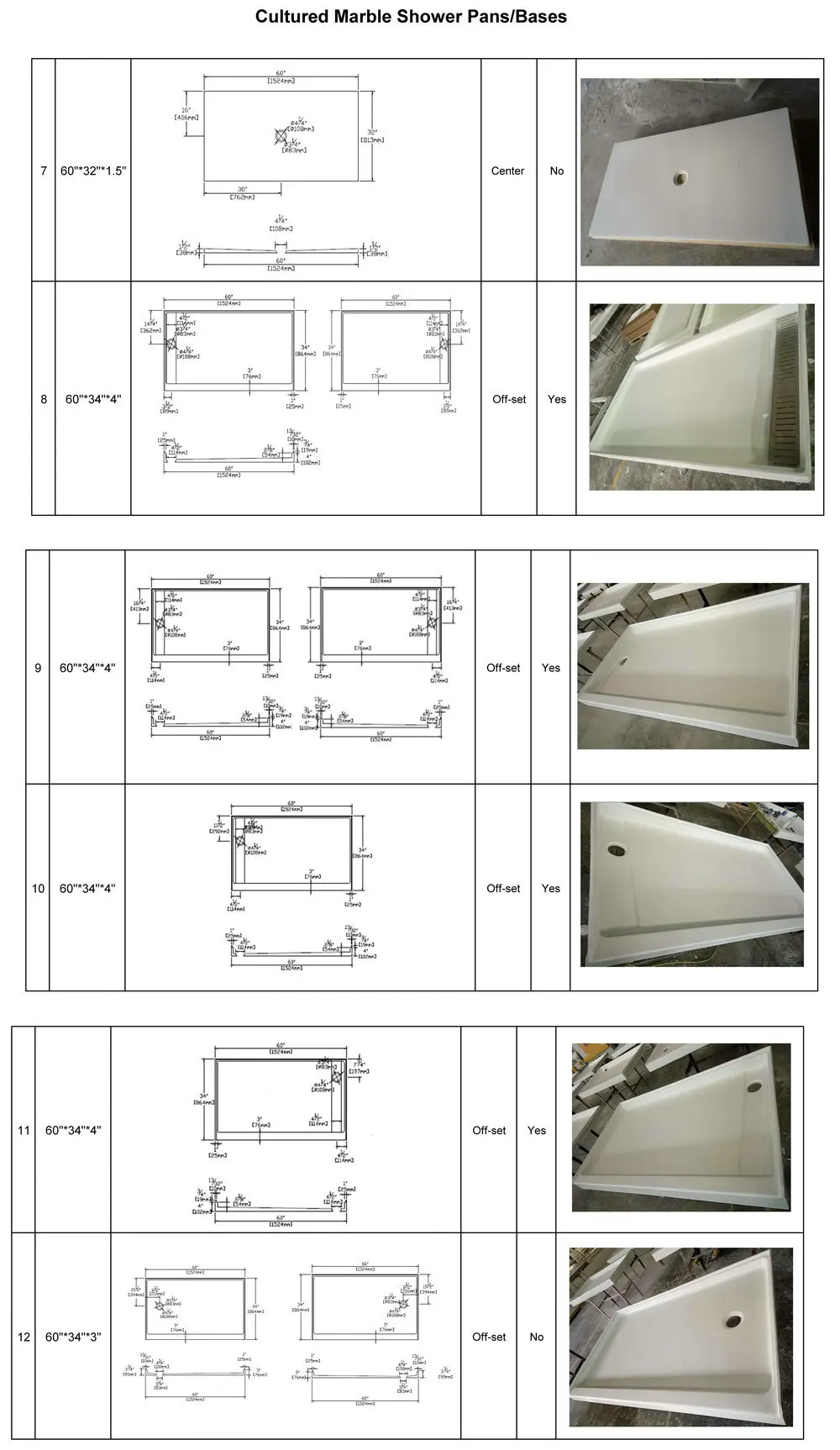 Shower pans (2)