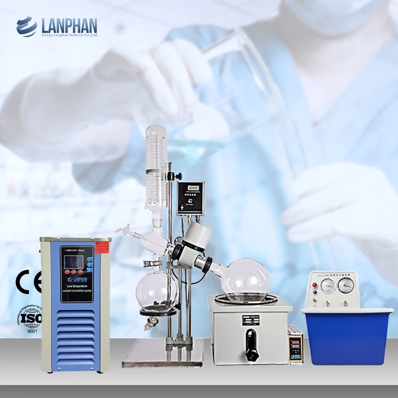 500ml  2l 10 Liter Small Scale Vacuum Rotavapour Rotavapor Capacity Single Effect Rotovap with Chiller Rotary Evaporator in Lab