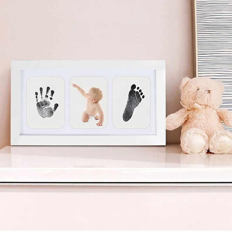 Wholesale Online Pictures Frames Registry Diy Newborn Inkless Baby Handprint and Footprint Kit for Wall Mount and Desktop Decor