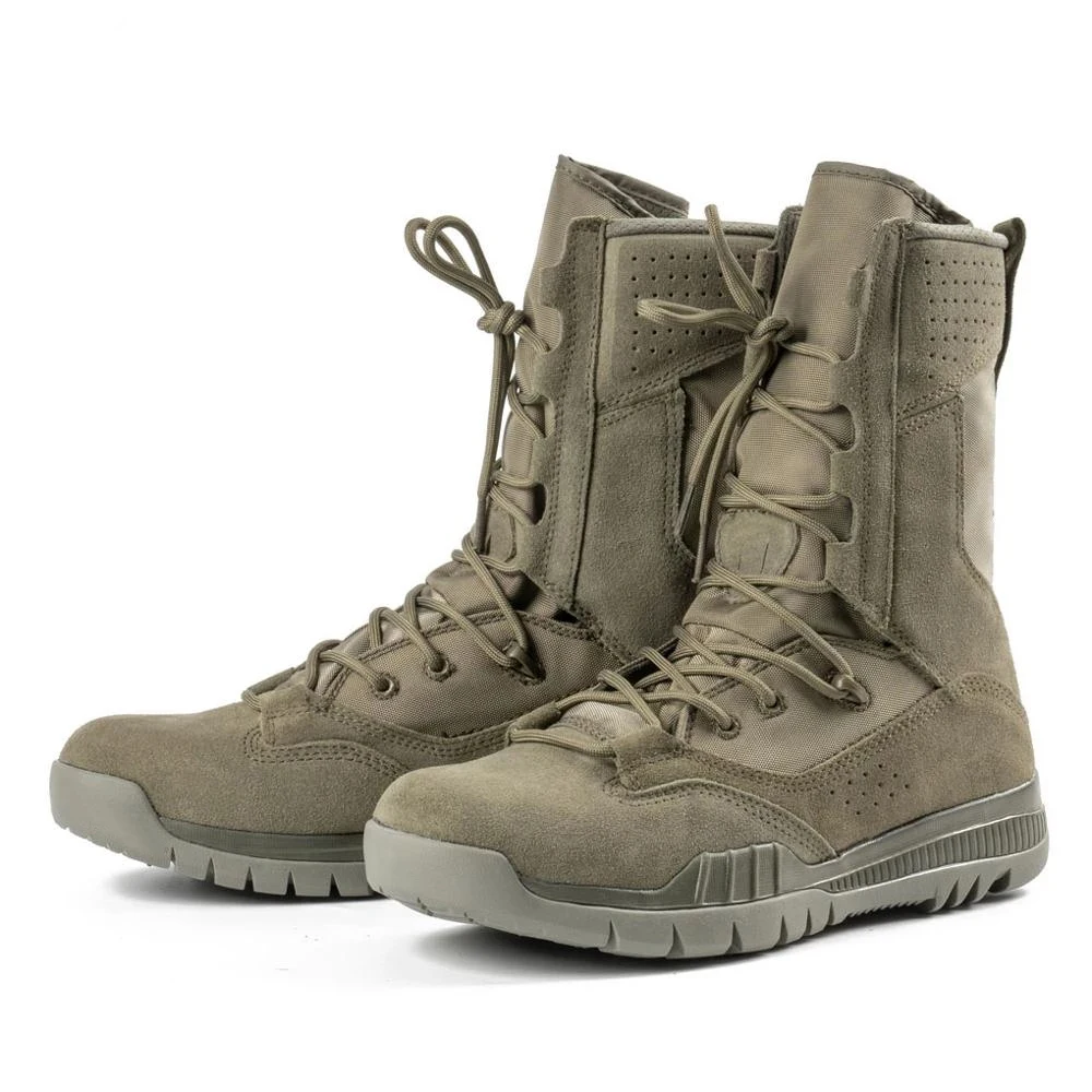 Men Desert Jungle Brown Tactical Boots Outdoor Waterproof Rubber Hiking