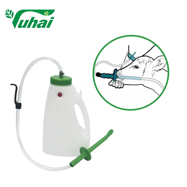 Calf Feeding Bottle with Probe Tube 4L | Calf Drencher Feeder Kit for Newborn Calves | Farm Livestock Feeding Equipment