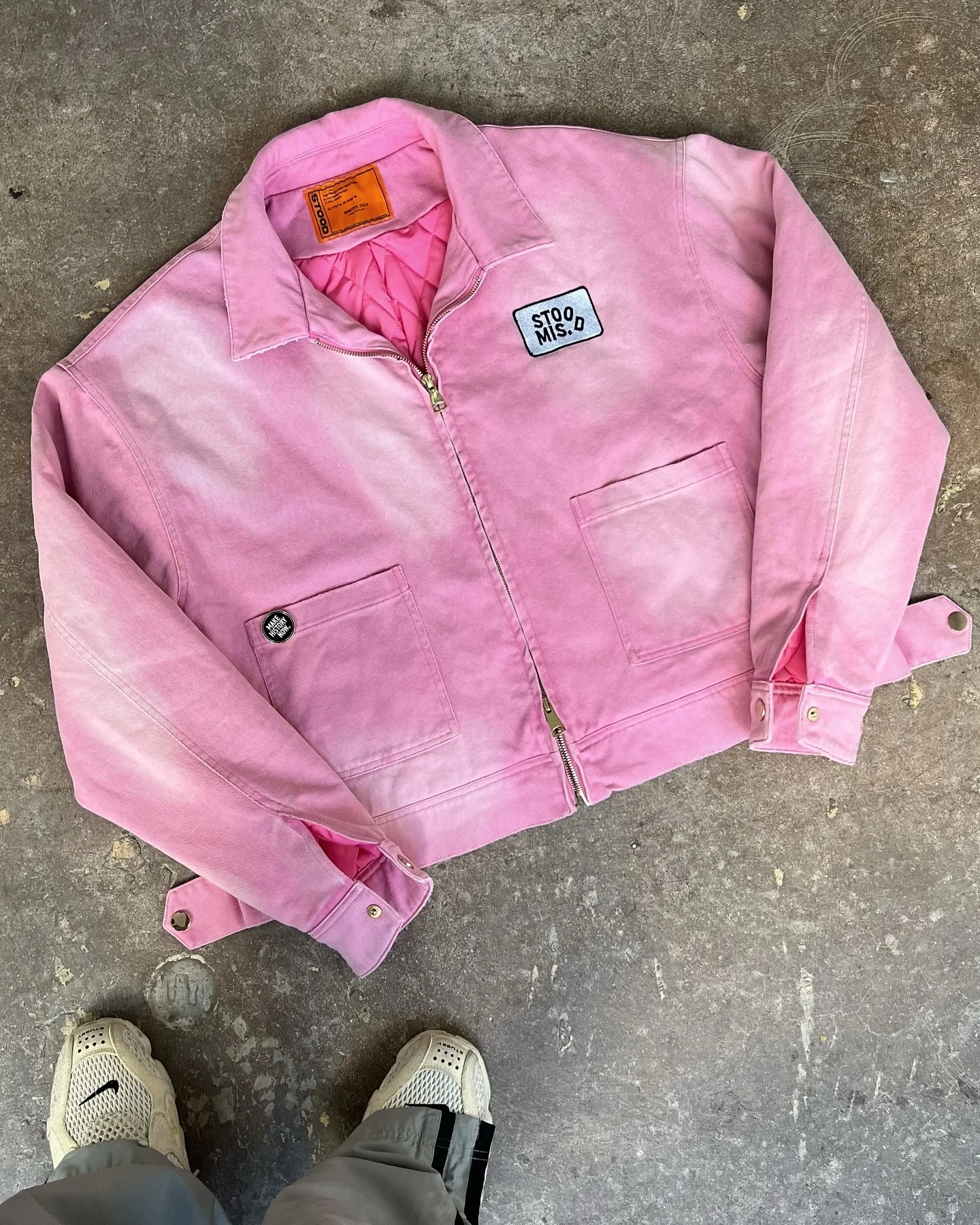 Customized Over Size Patch Logo Winter Jackets Blank Vintage Stone Wash Cotton Zip up Carpenter Detroit Work Bomber Jacket Men gallery 2