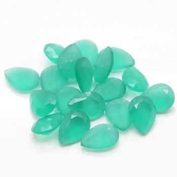 wholesale price synthetic machine cut malay jade glass stone for jewelry