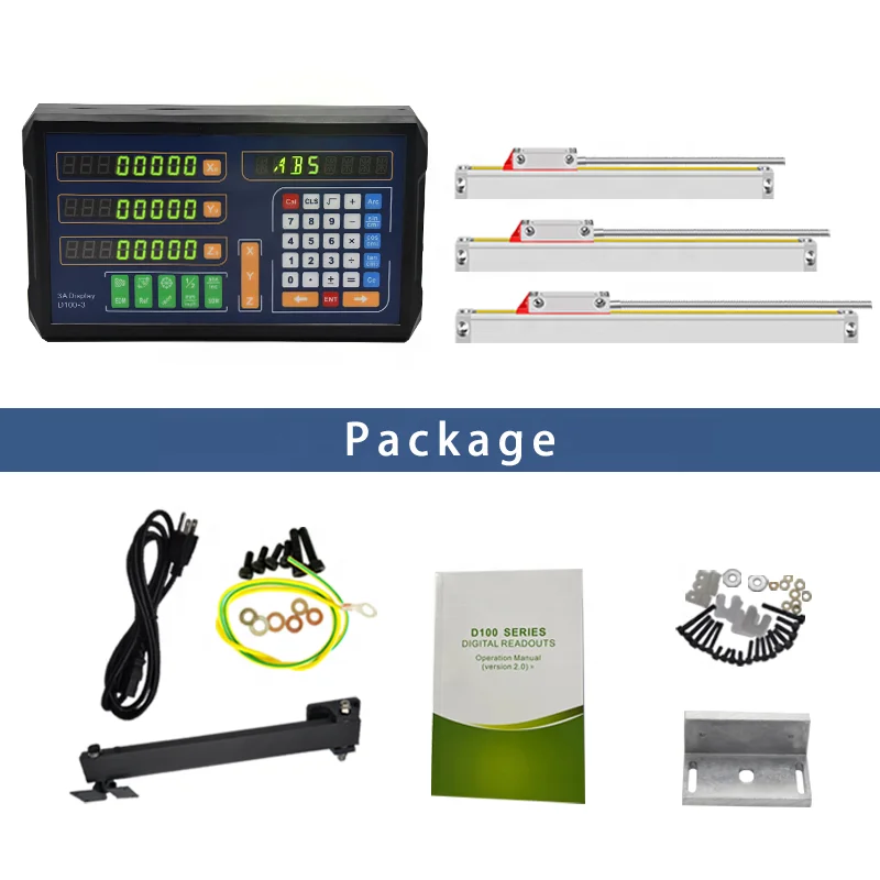 DRO 2 Axis 3 Axis Digital Readout System Kit for Lathe Milling Machine with High Precision Linear Glass Scale Digital Optical Ru