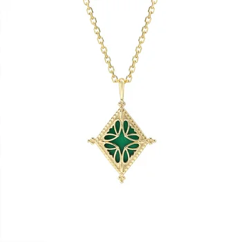 Reversible Vintage Jewelry Solid 9kt Yellow Custom Gold Pendant Necklace With chrysoprase Fast Shipping 2 Pieces A Lot