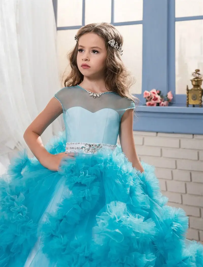 DreamHigh Flower Girl Dress – Ruffles Lace Bow Waist Dress For Weddings & Special Occasions - View #8