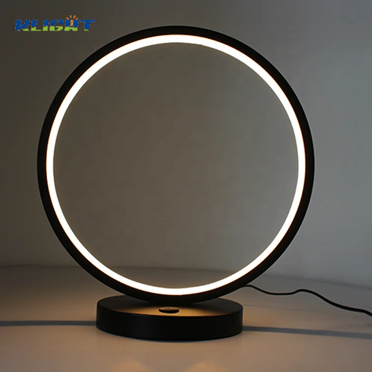 Home furniture decorative modern lighting fixtures black round shape LED desk table lamp