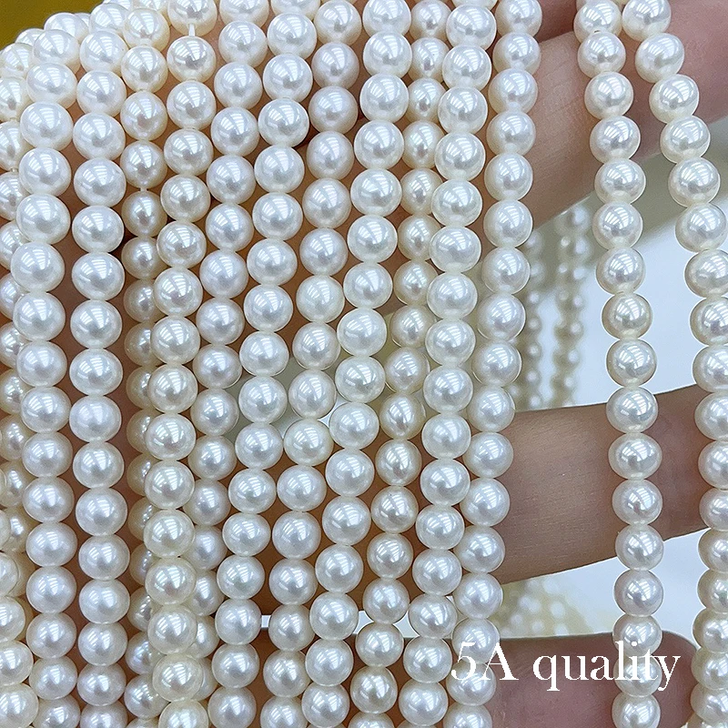 Zhuji China Natural Round 1A -6A White Pearl String Factory Price Freshwater Pearl String Women's