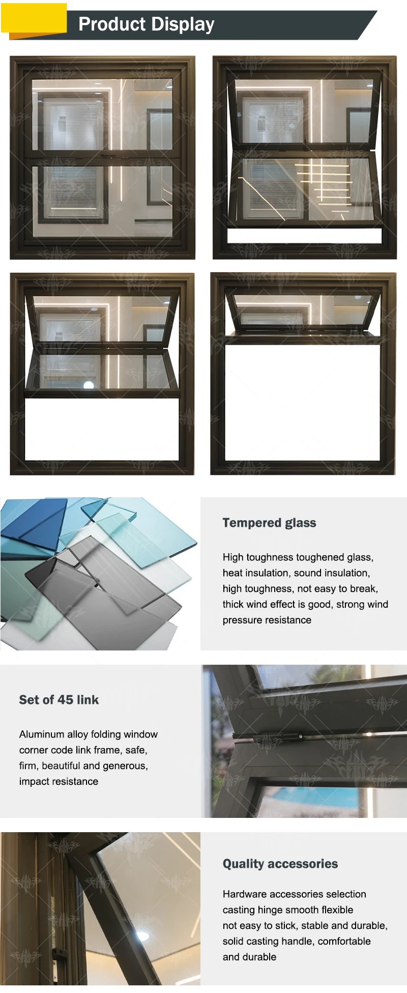 Feature Glazed Window Wholesale Aluminum Alloy Double Glazing Can Be Customized Panoramic ...