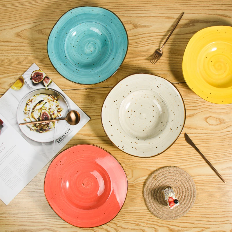 Vintage Style Ceramic Pasta Bowls Perfect for Parties