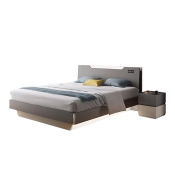 Modern Home Hotel Bedroom Furniture Set Mdf Wooden King Queen Bed ...
