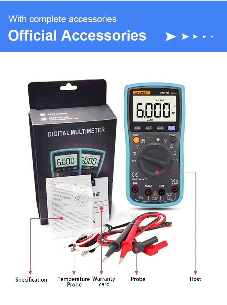 ZOYI VC17B+ Digital Multimeter - Professional Diagnostic Tool