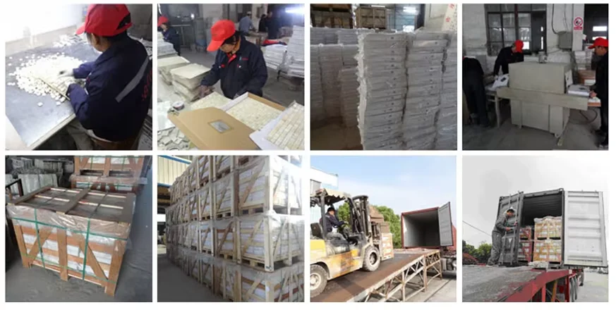Mini Bianco Carrara White Color Herringbone Shape Marble Stone Mosaic Tile