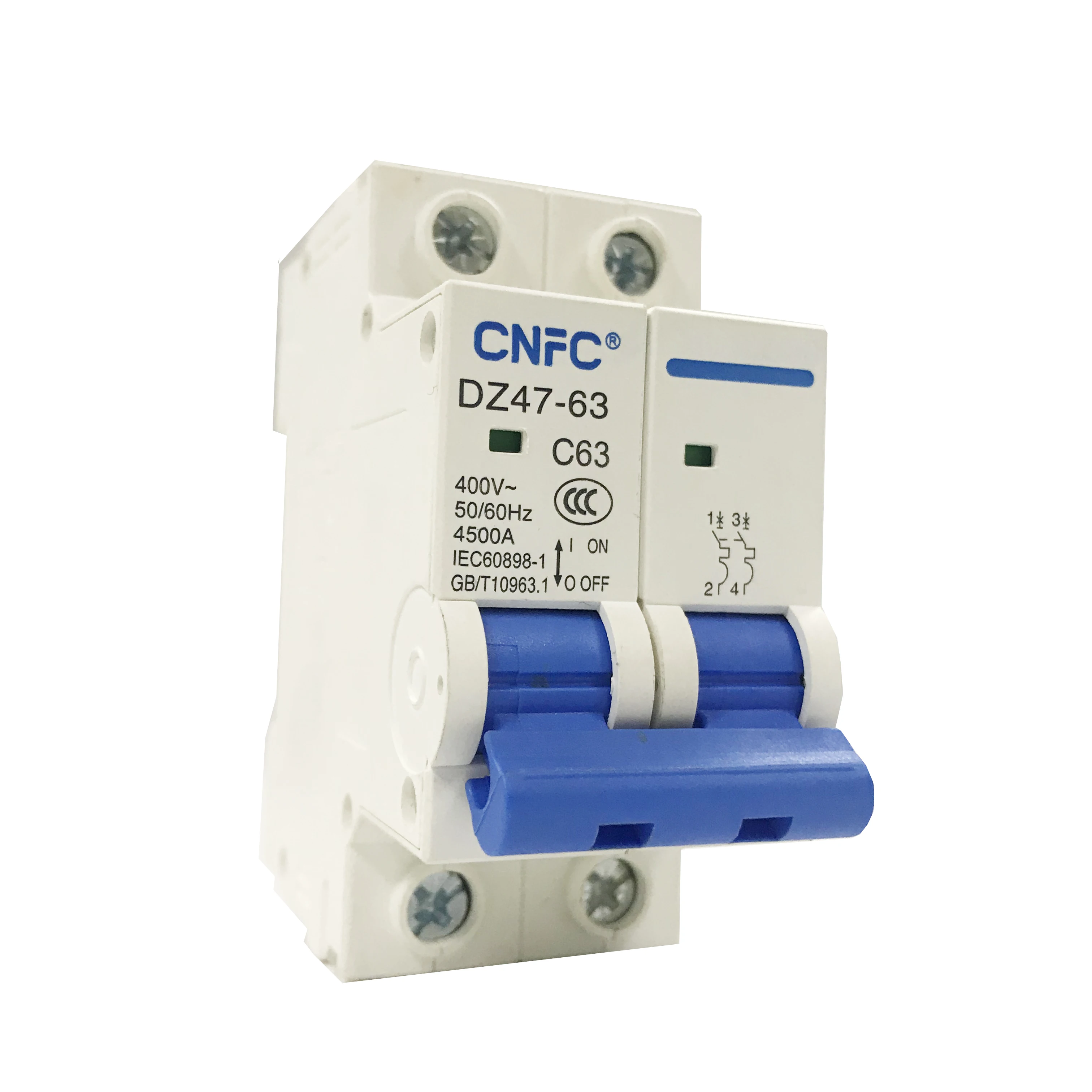 SeanRo CE IEC Certificates Solar AC Breaker 2 Pole Ac MCB 400V 63A 4500A Mini Circuit Breaker