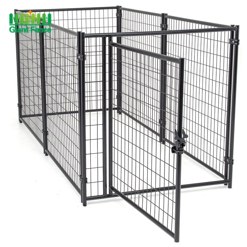 Outdoor 6-Panel Folding Metal Dog Kennel Powder Coated Galvanized Frame Steel Iron Construction Hot Dip Security Fencing Gates