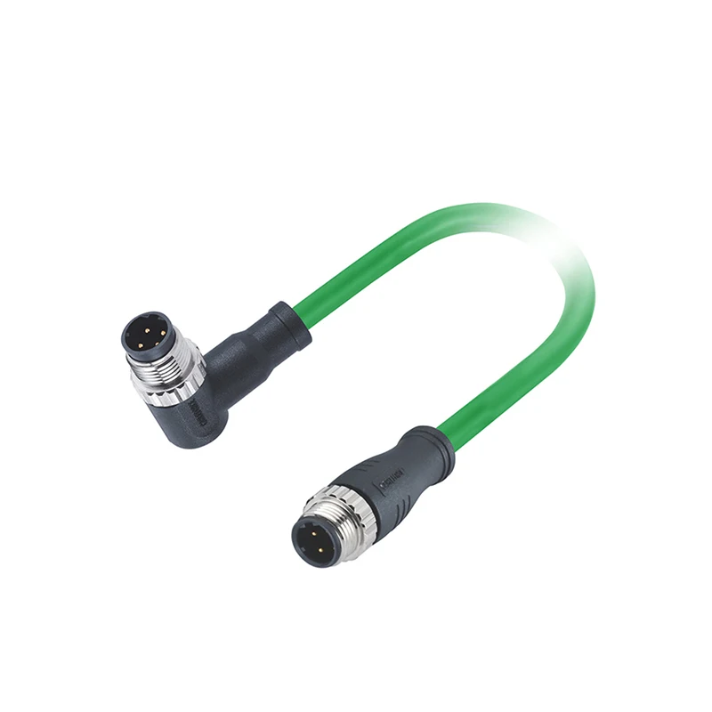 Profinet Cable M12 4 Pin D Code Male to Male Connector Molded with 2M PVC Shielded Cable