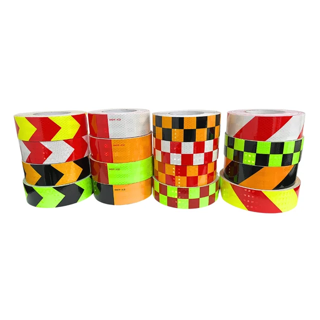 High Visibility Premium Quality Arrow Warning PVC Reflective Sticker Tape For Wholesale