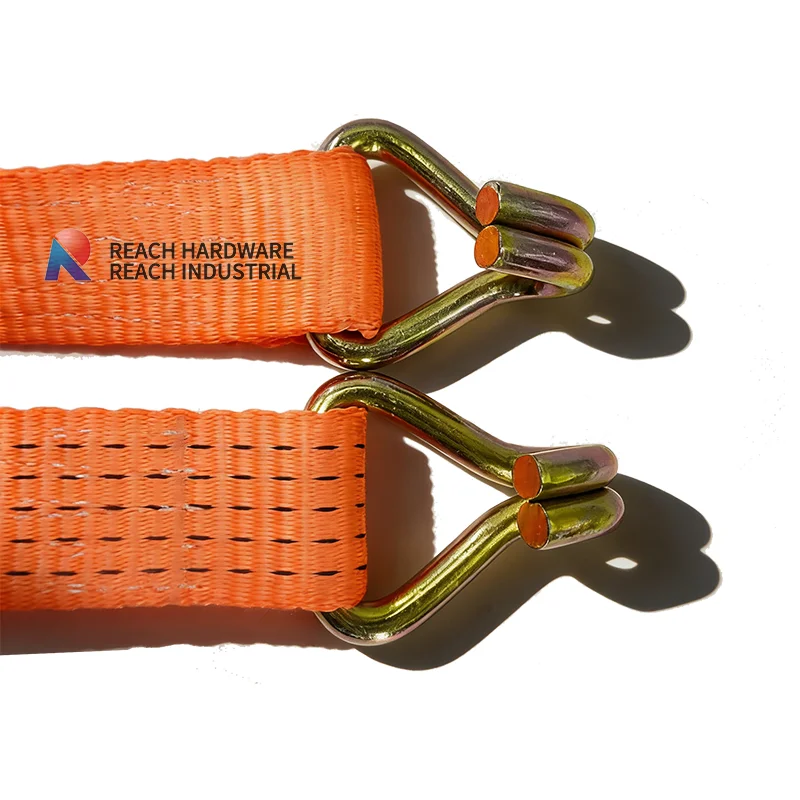 2in*5tons Heavy Duty Ratchet Tie Downs,Cargo Control Ratchet Tie Down Transport Straps Cargo Lashing Belt Strap with J Hook supplier