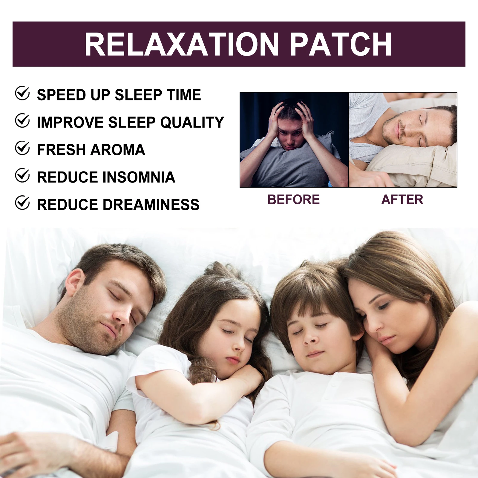 Nouveautés Patch de nuit de relaxation pour un sommeil de qualité Quatre couleurs Patch relaxant apaisant Produits pour améliorer le sommeil 28 pièces