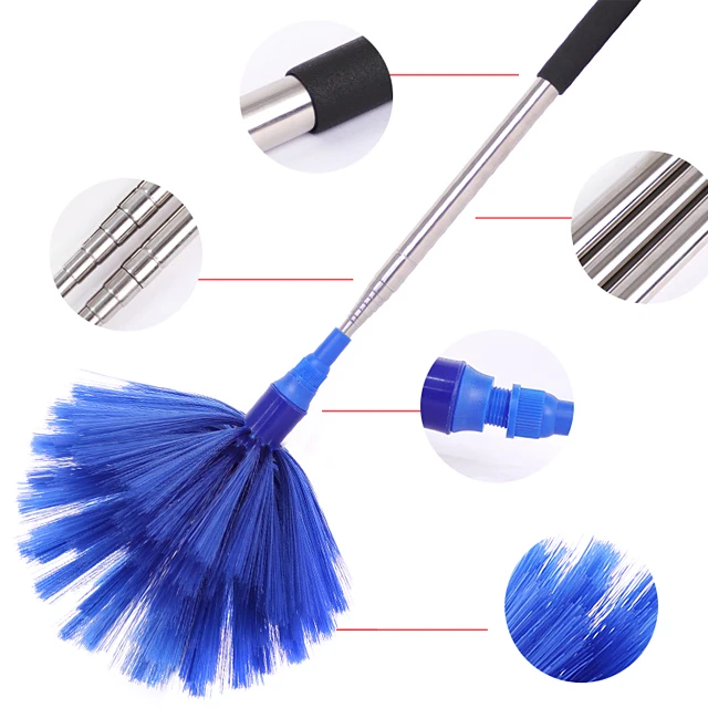 Convenient Stainless Steel Telescopic Cleaning Rod Spider Web Design for Home and Office Use