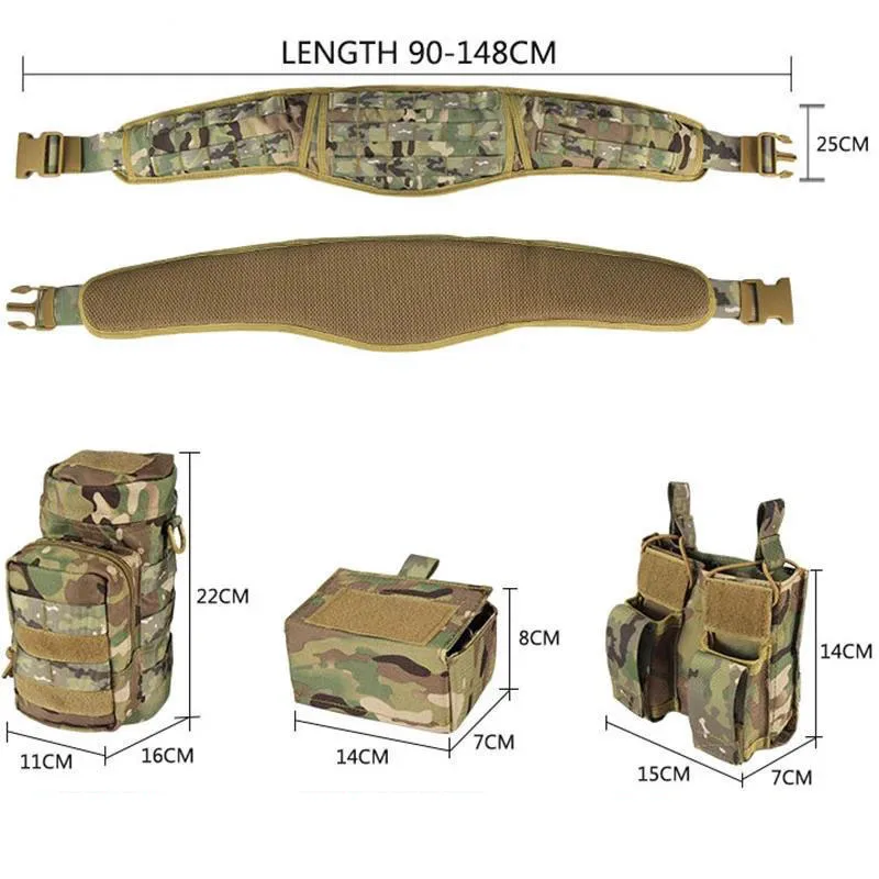 Premium Universal Hunting Gadget Pouch Multifunctional Waist Bag Adjustable Padded Duty Belt Tactical Utility with Holster