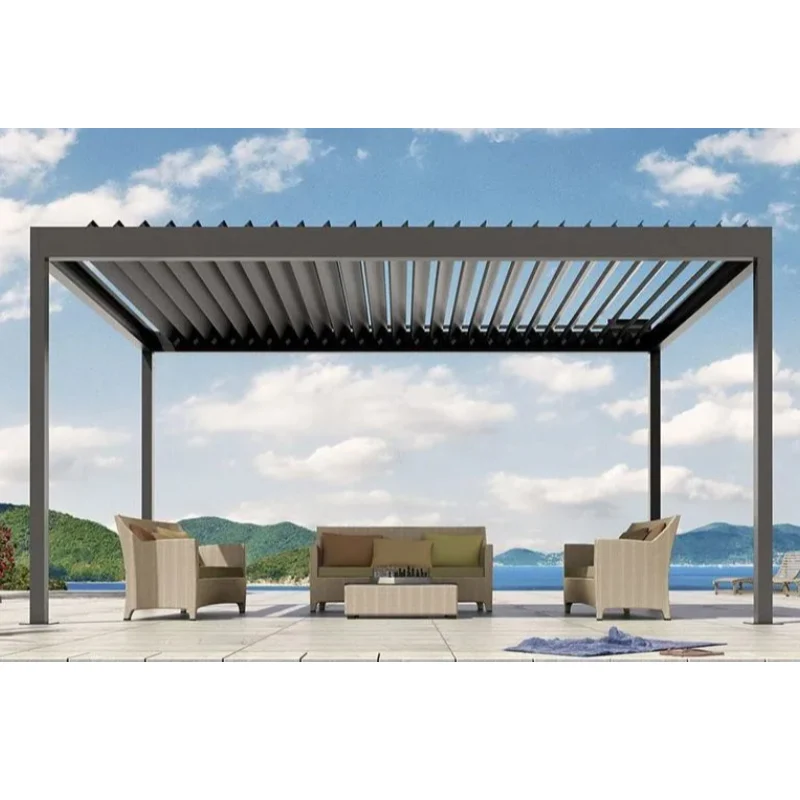 Bioclimatische pergola's met aluminiumluiken van 3x3 3x4 4x4 6x4 m voor buiten