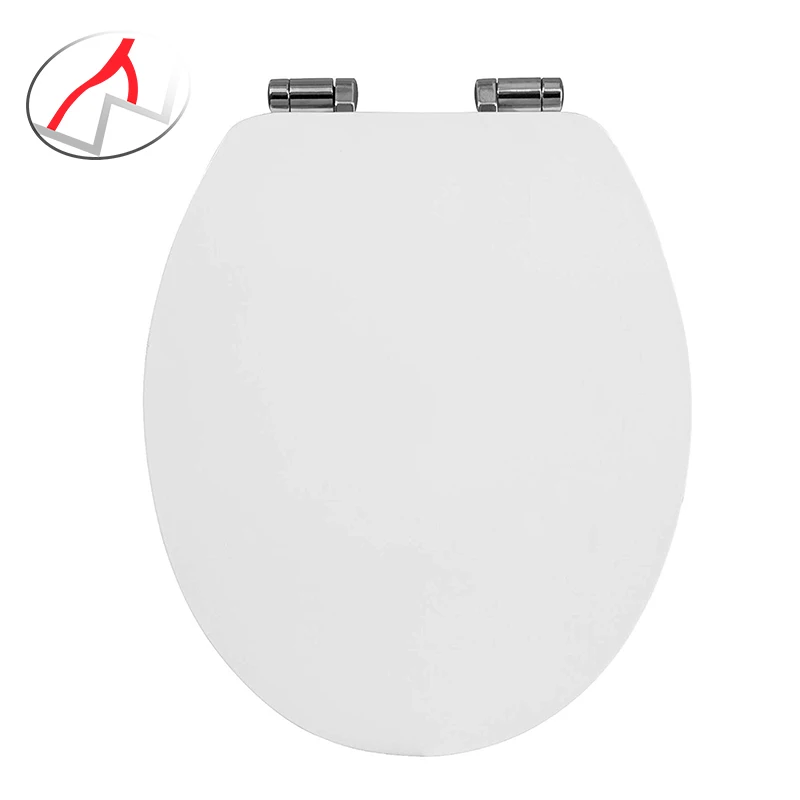 18" WHITE WOODEN TOILET SEAT BATHROOM WC WITH FITTINGS EASY CLEAN HEAVY DUTY NEW 